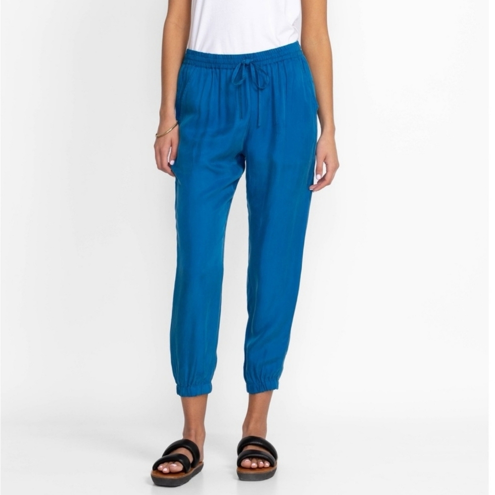 Johnny Was Women's Alice Joggers Cropped Pants Mykonos Blue - Sz. XL